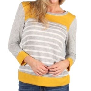 P.S. Kate Ladies' 3/4 Sleeve Stripe Colorblock Top‎